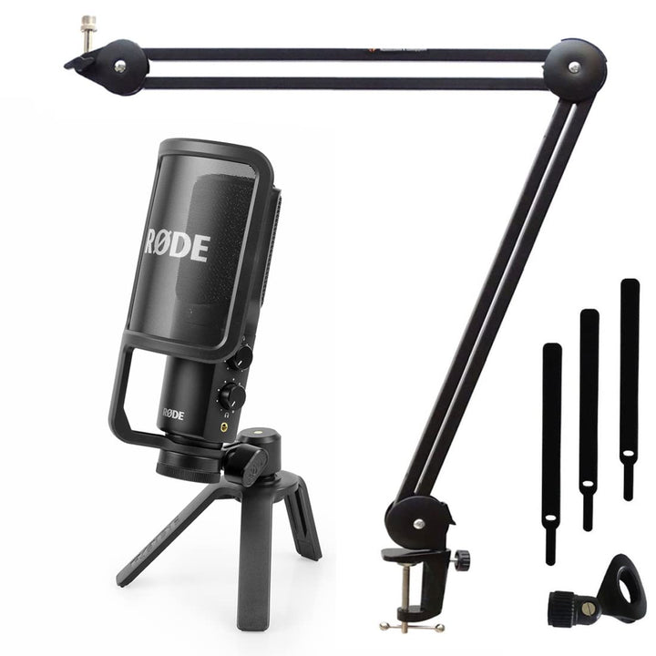 Rode NT-USB+ USB-Kondensatormikrofon + keepdrum MS138 Gelenkarm Schwarz, NT-USB+-MS138BK