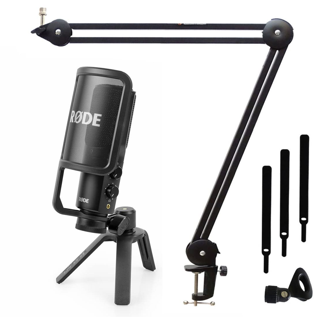 Rode NT-USB+ USB-Kondensatormikrofon + keepdrum MS138 Gelenkarm Schwarz, NT-USB+-MS138BK