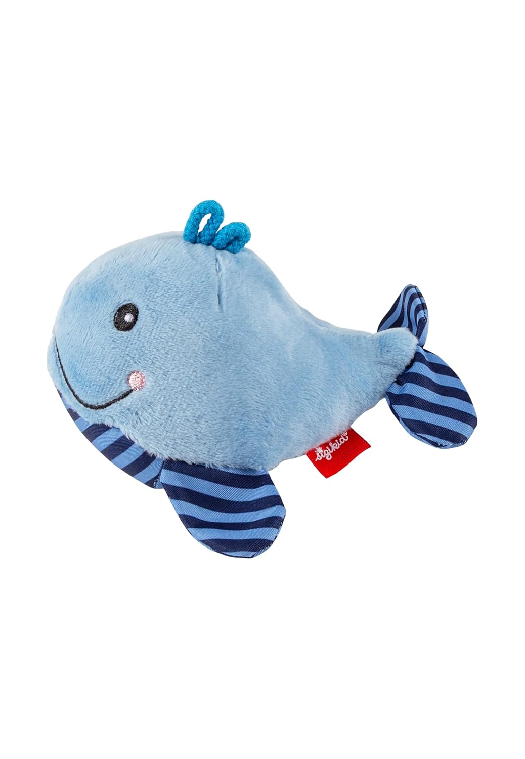 SIGIKID 41172 Rassel Wal Red Stars Mädchen und Jungen Babyspielzeug empfohlen ab Geburt blau Wal emp