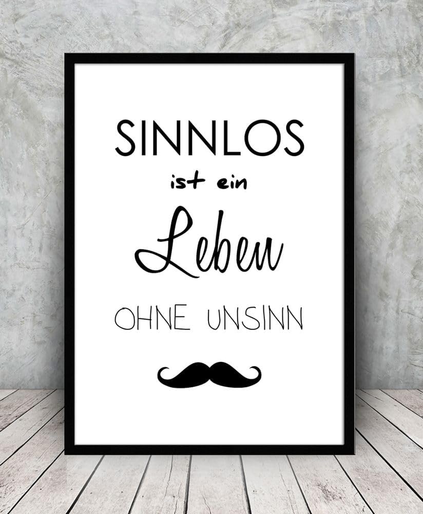 artissimo, Spruch-Bild gerahmt, 51x71cm, PE6033-ER, Sinnlos.., Bild, Spruch-Poster mit Rahmen