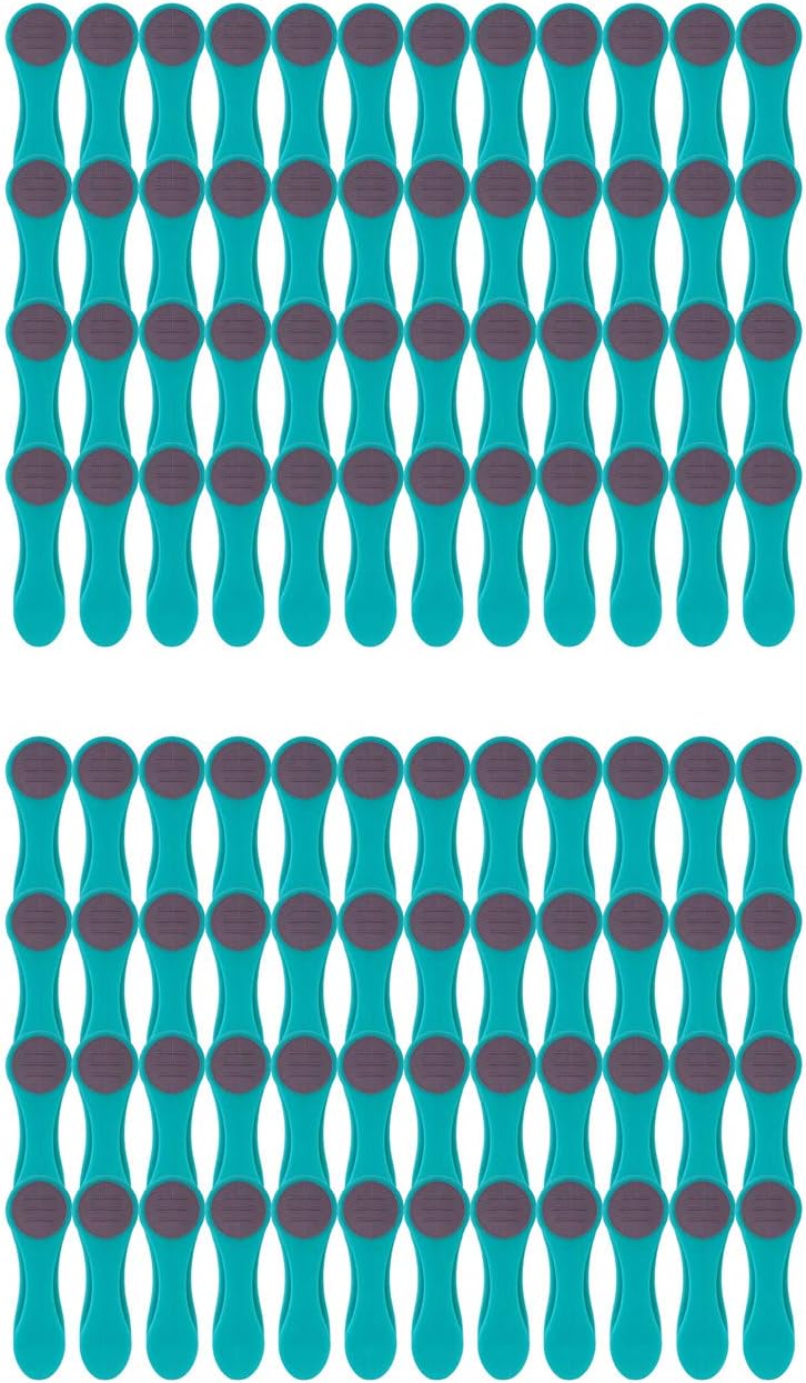 96 Wäscheklammern Soft Grip Softgrip Soft Touch Softtouch (96xTürkis, 1xSchwarz), 96xtürkis, 1xschwa
