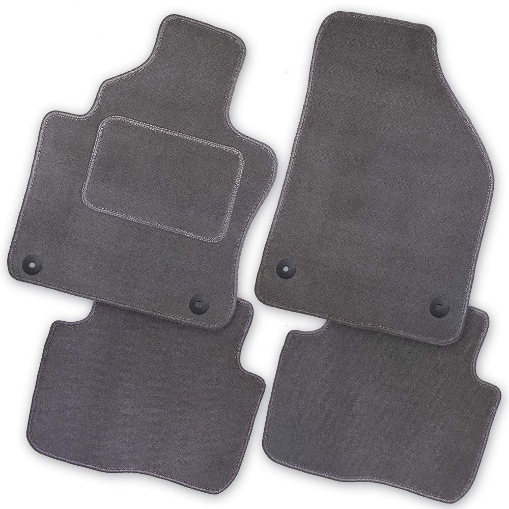 Bär-AfC Auto Fussmatten Royal passend für Renault Twingo Typ 1 1998-2007, Autoteppiche Velours Grau,