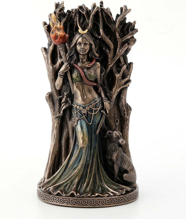 ORIGEN Statue Griechische Göttin Heekat, dreifache Göttin des Mondes, H 20 cm