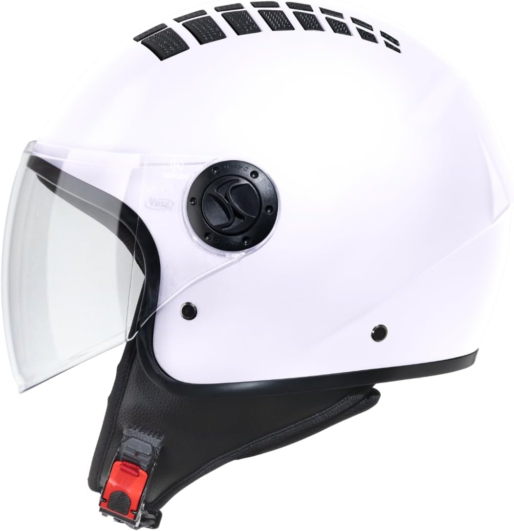 VINZ Como Jethelm mit Visier ECE 22.06 Zertifiziert | Roller Helm Mopedhelm Ideal Für Motoroller & V
