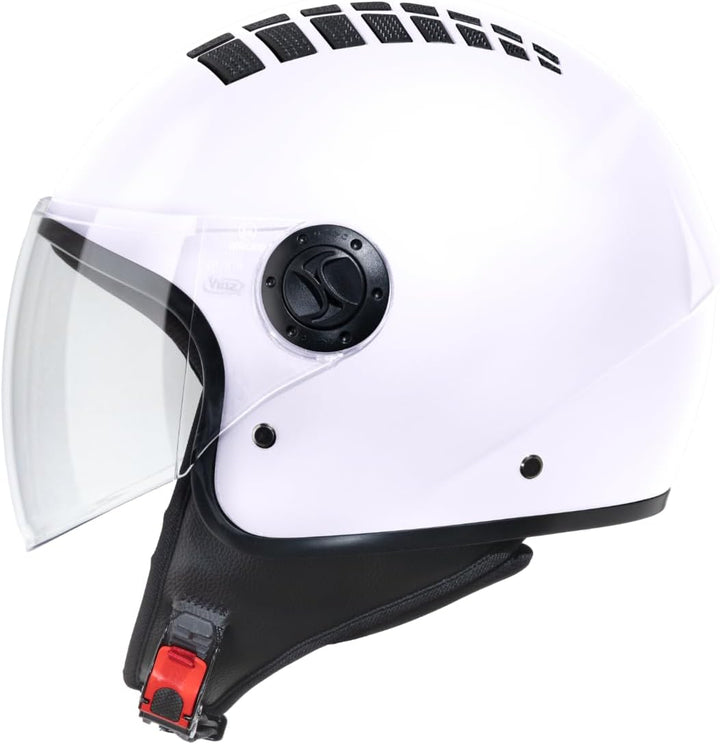 VINZ Como Jethelm mit Visier ECE 22.06 Zertifiziert | Roller Helm Mopedhelm Ideal Für Motoroller & V