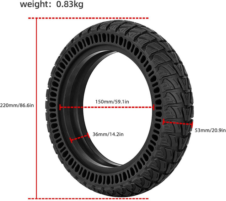 Tyenaza Solid Reifen, 9 X 2,25 Zoll Elektroroller Reifen E Scooter Ersatzräder Tyres mit Montagewerk