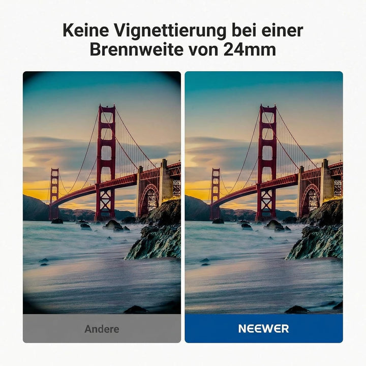 NEEWER BASICS 62mm variabler ND Filter, ND2-400 1-9 Stops Lichtreduzierung, drehbarer variabler Grau