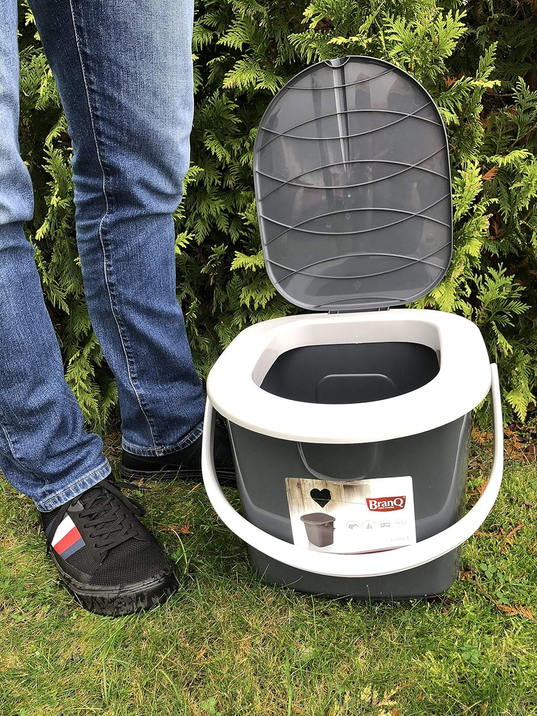 BranQ - Home essential 100% recycelt Kunststoff PP, Ökologisch, Mobile Campingtoilette 15,5 Ltr mit