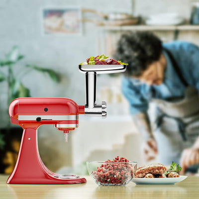 Edelstahl Fleischwolf Aufsatz für Kitchenaid Zubehör, Hohe Qualität Edelstahl Fleischwolf für Kitche