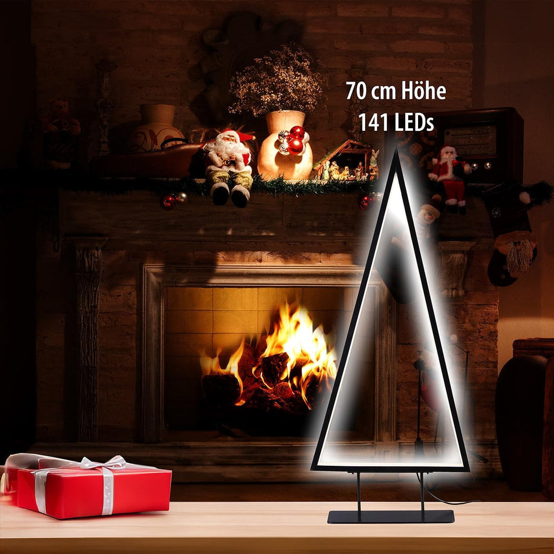 Carlo Milano LED Tannenbaum: Design-Metall-Weihnachtsbaum, 141 LEDs, 70 cm Höhe, 2 m USB-Stromkabel