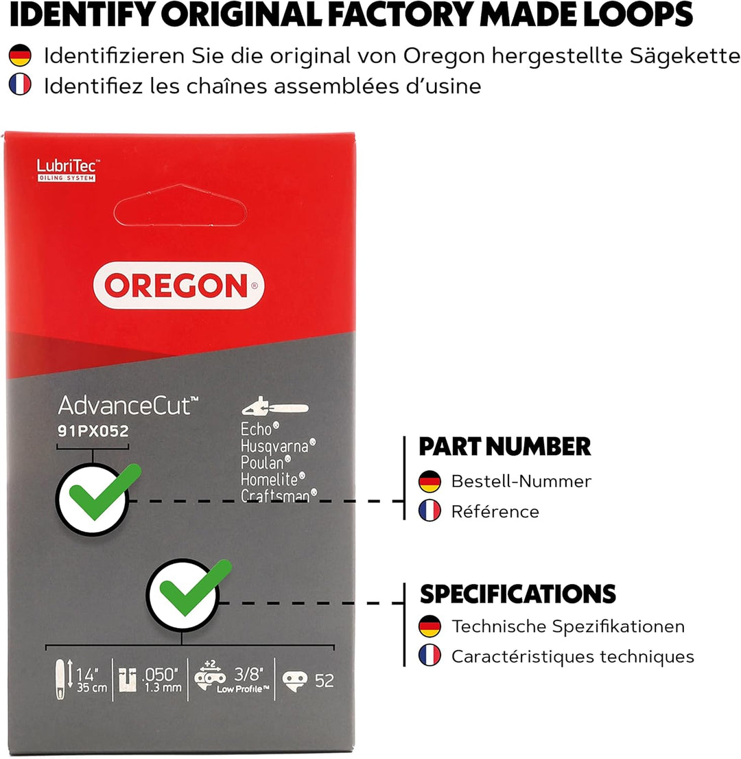Oregon AdvanceCut 91PX Sägekette passend für 35 cm Husqvarna, B1, CMI, DOLMAR, Einhell, Hitachi, Hur