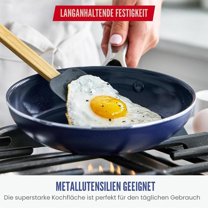 Blue Diamond Cookware Diamantstruktur Keramik Antihaft, 20 cm Bratpfanne, PFAS-frei, Spülmaschinenfe