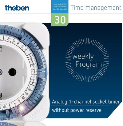 Theben 0270930 theben-timer 27 mit Wochenprogramm - analoge Zeitschaltuhr für den Innenbereich, Stec