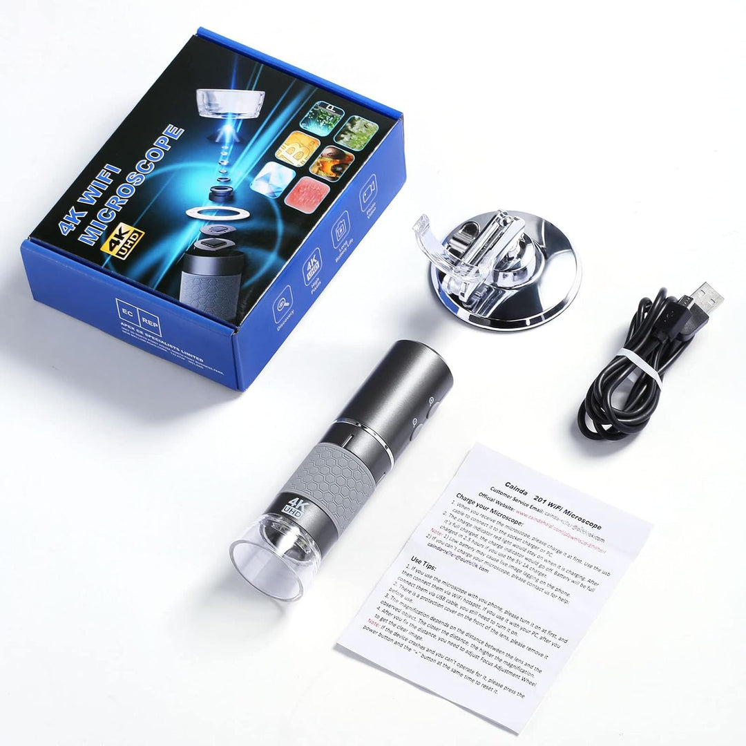 Cainda HD 8MP 3840x2160P WiFi Digitale Mikroskopkamera für iPhone Android Phone und Windows Mac PC,