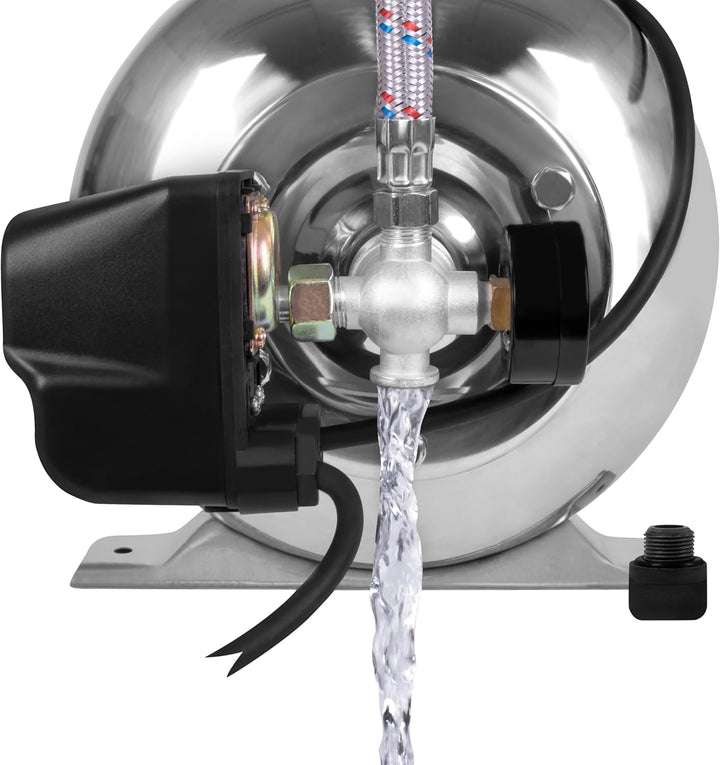 VONROC Hauswasserwerk 1000W – Automatische Wasserpumpe mit Druckschalter &amp; 19L Tank – 3500 l/h, 4,4