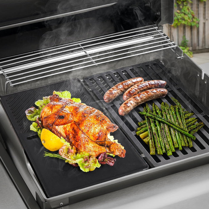 44,5CM Gusseisen Grillrost und Grillplatte Set für Weber Spirit I &amp; II 200 Serie(mit vorderen Bedien