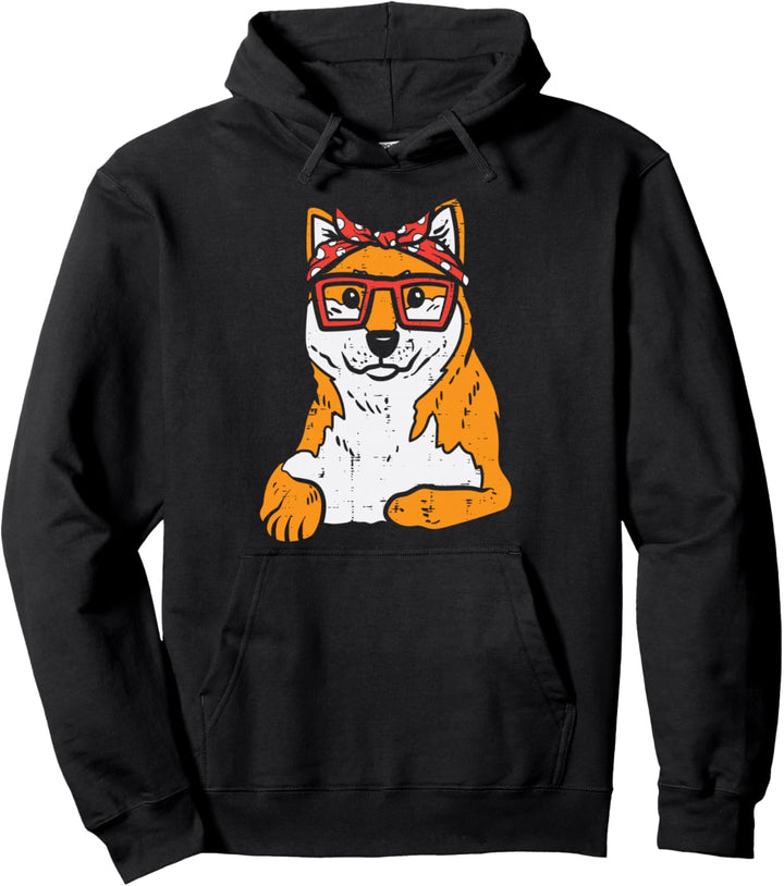 Shiba Inu Polka Dot Bandana Akita Japanese Doge Pet Dog Gift Pullover Hoodie