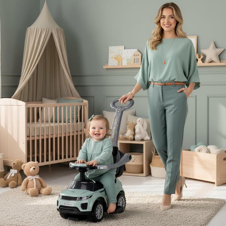4in1 Kinderauto Rutschauto ab 2 Jahre und Schiebeauto mit Hupe und Musik, Rutschauto mit Stauraum un