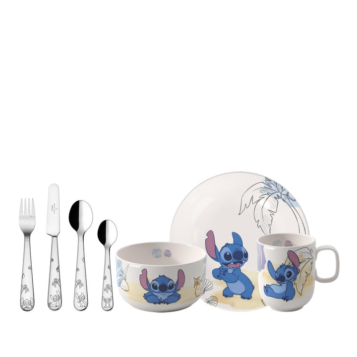 Villeroy & Boch - Disney Stitch Kindergeschirr Set 7tlg., Spülmaschinenfest, Mikrowellensicher, Gesc