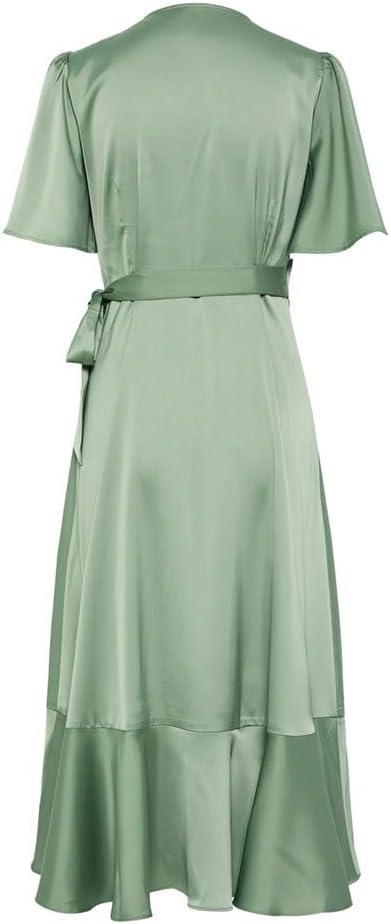 YAS Damen Wickelkleid, Loden Frost