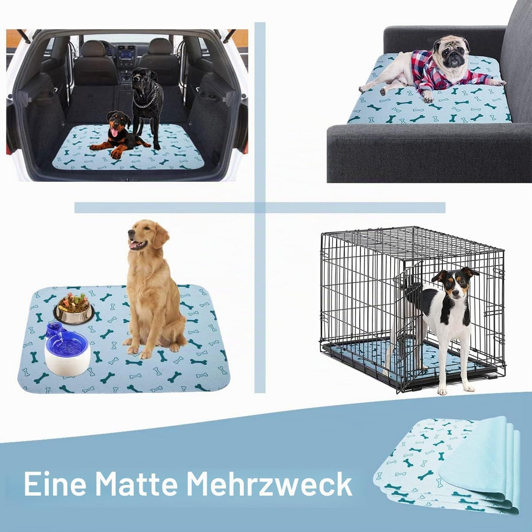 Paw Jamboree 3PCS Welpenunterlagen Waschbar 75x90CM inkontinenzunterlage waschbar PIPI matten für Hu