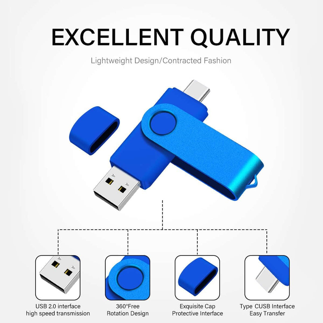 USB C Flash Drive 128GB 1 Stück, OTG USB C Pen Drive, USB 3.0 und USB C Flash Drive, Typ C Speichers
