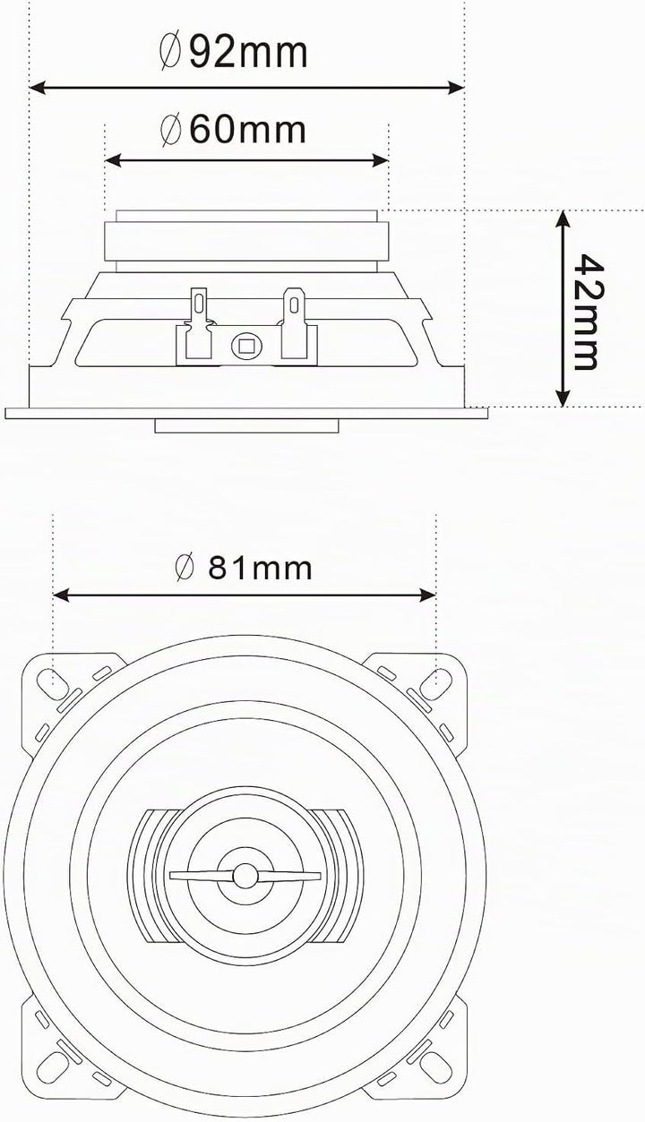 Caliber Auto Lautsprecher Set 80W - 2er Set Lautsprecher Auto - Koaxial Lautsprecher 2-Wege - Schwar