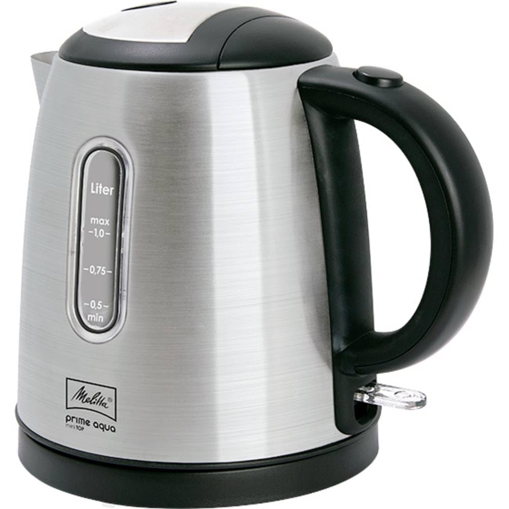 Wasserkocher - MELITTA - Prime Aqua mini Top, Edelstahl, 1,0 L, 2200 W, externe Wasserstandsanzeige,