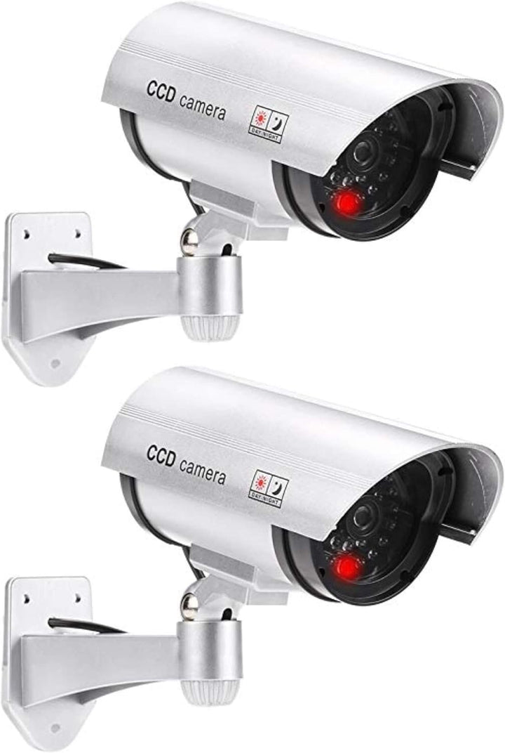 2X professionelle Überwachungskameras Dummy Outdoor Kameras Dummy Kamera Attrappe mit Objektiv und B