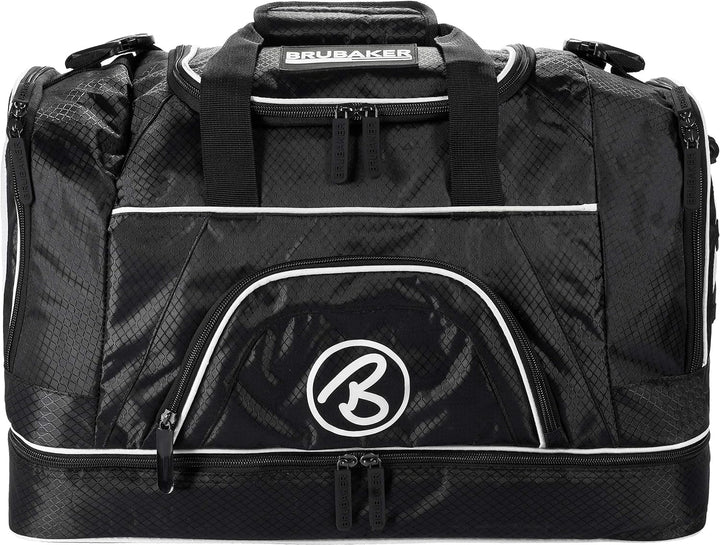 BRUBAKER 'Medium Base' Sporttasche 52 L mit grossem Nassfach als Bodenfach + Schuhfach - Schwarz Sch