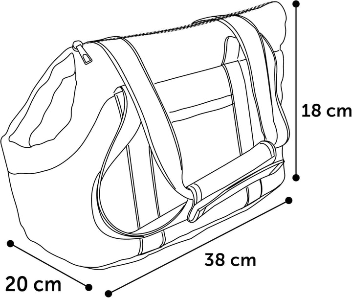Hundetasche - Tragetasche Bailey Schwarz – 38x20x18cm – Polyester – herausnehmbares Kissen & Boden –