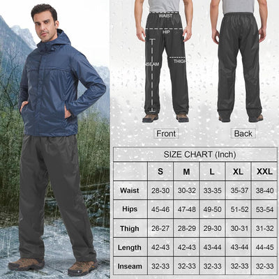 Asfixiado Regenhose Herren Fahrrad Leichte wasserdichte Winddichte Outdoorhose zum Wandern Camping T