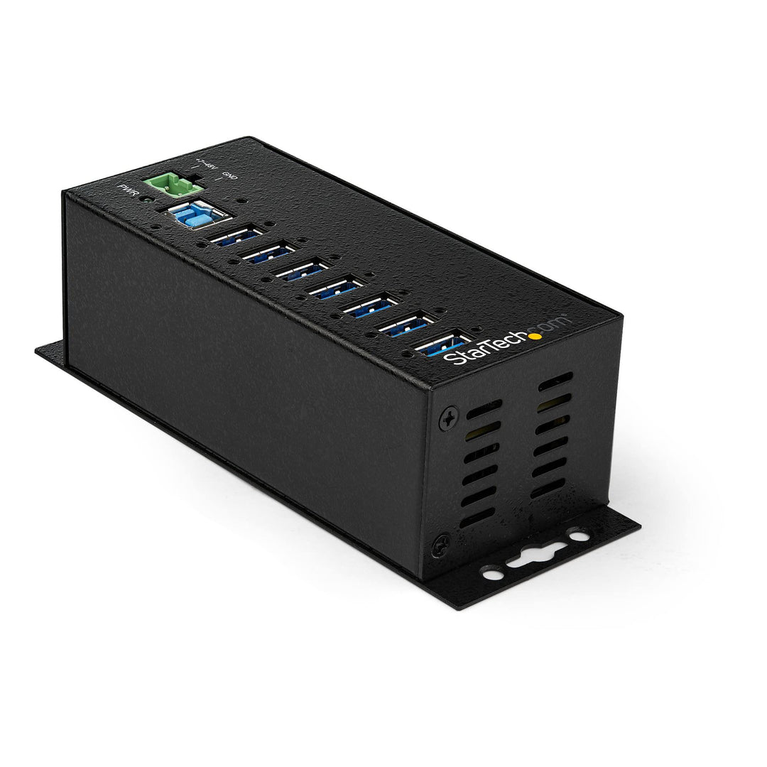 StarTech.com USB 3.0 Hub (7-Port, Din-Rail, Industrielle Anwendung, externes Netzteil, Überspannungs