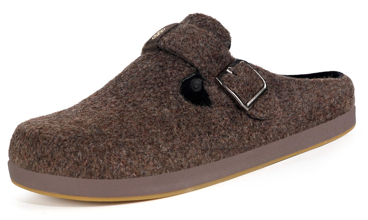 Gaatpot Filzclog Winter Hausschuhe Warme Pantoffeln für Damen Herren,Gr.36-46 37 EU Braun A, 37 EU B