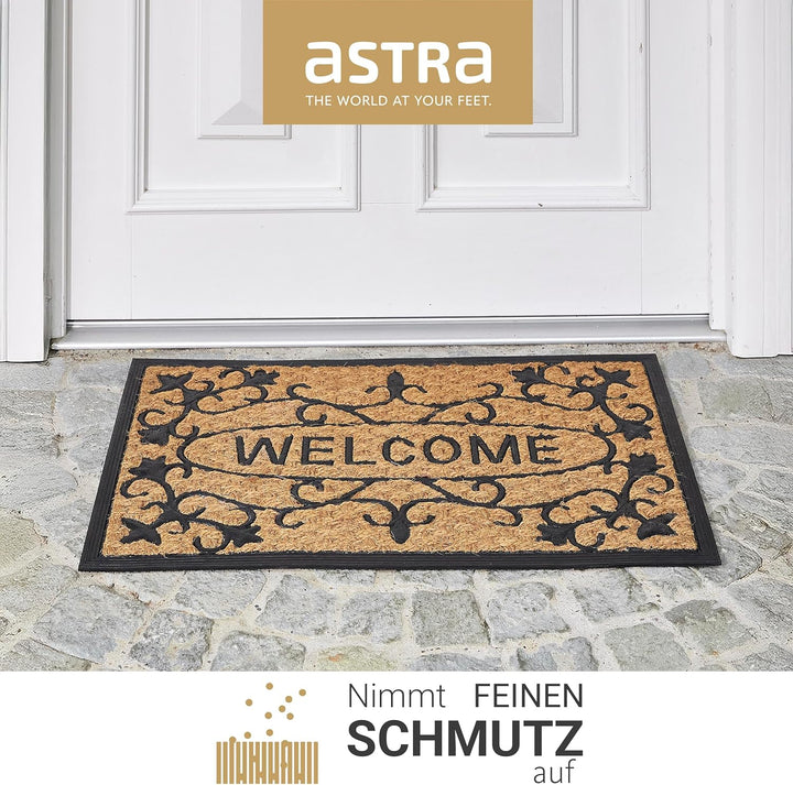 Astra rutschfeste Fussmatte aussen wetterfest - Coco Deluxe Eingangsmatte aus Gummi und Kokos antiba