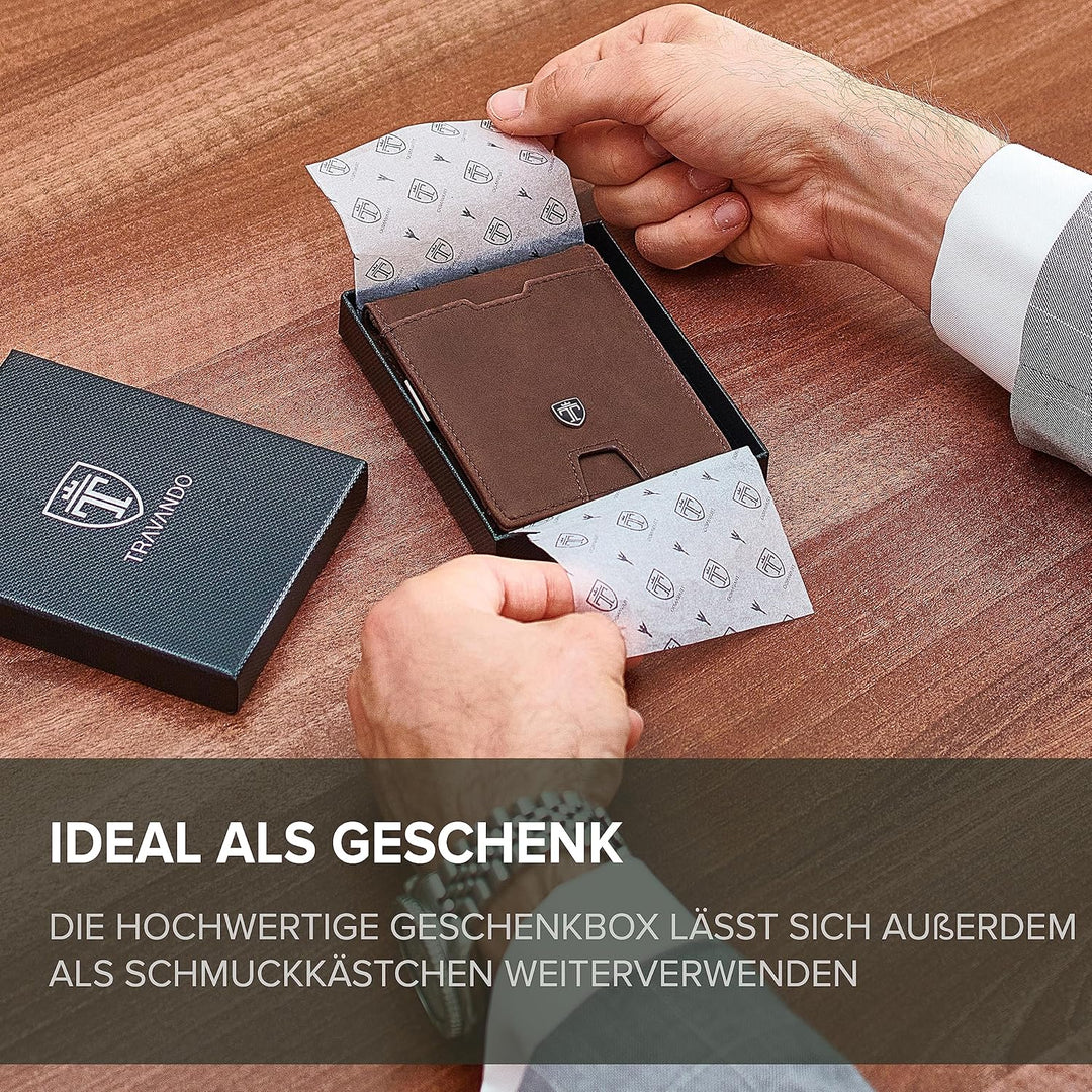 TRAVANDO Geldbörse mit Geldklammer Geldbeutel Männer Helsinki Slim Portemonnaie Wallet Portmonaise H