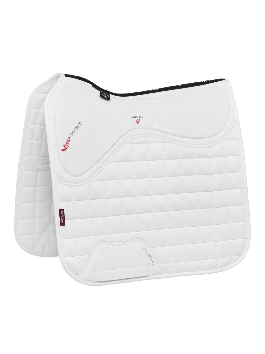 LeMieux X-Grip Silicone Dressage Square Dressurschabracke L Weiss, L Weiss