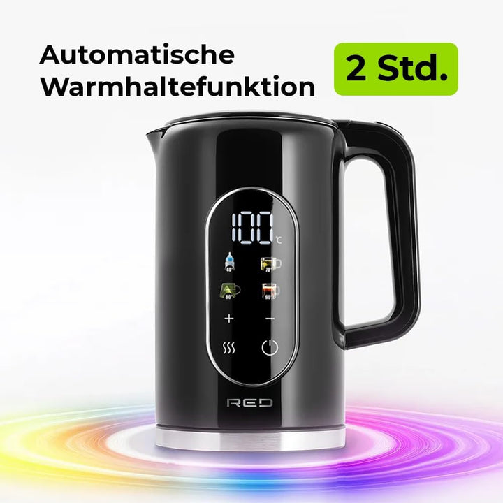 Edelstahl Wasserkocher mit Temperatureinstellung (40-100°C) | RED Colorsense A11E Teekocher 1,7L 200
