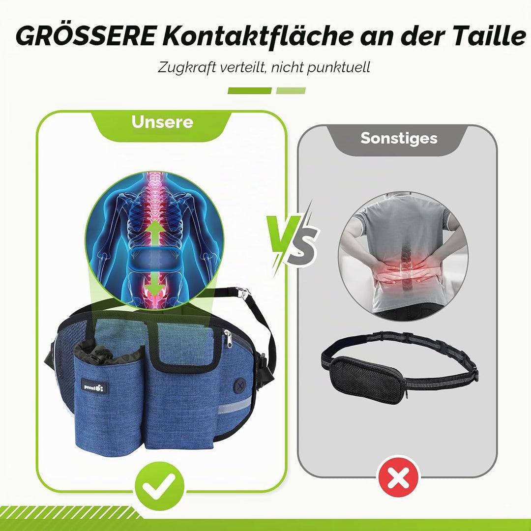 Pecute Joggingleine Hunde mit Bauchgurt, Laufgürtel Hundleine für Grosse und Mittelgrosse Hunde, Lei