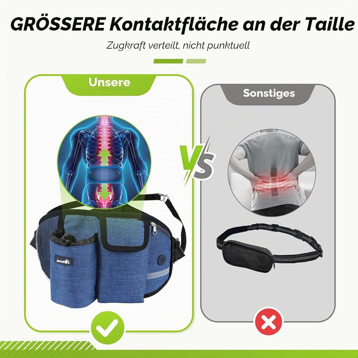Pecute Joggingleine Hunde mit Bauchgurt, Laufgürtel Hundleine für Grosse und Mittelgrosse Hunde, Lei