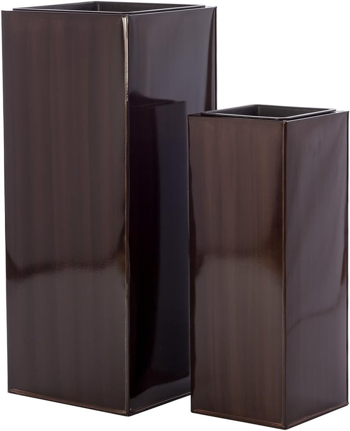 Casa Mina Zink Blumenkübel Pflanzkübel Hongkong 2er Set braun 80/60cm