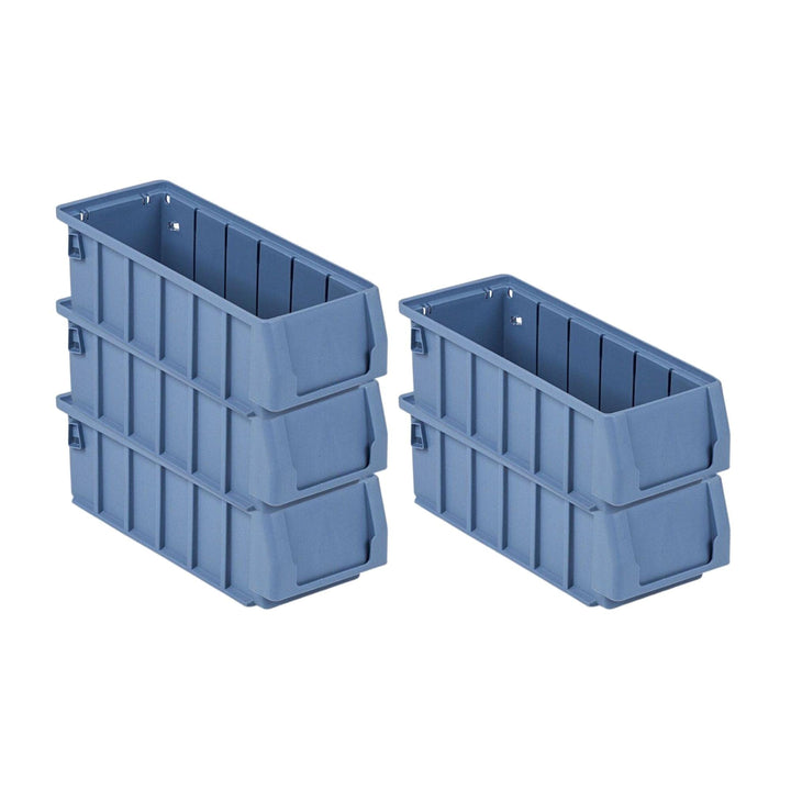 SparSet 5x Regalkasten 300 SN mit Etikett & Schutzhaube | HxBxT 9x11,7x30cm | 2 Liter | Sichtlagerka
