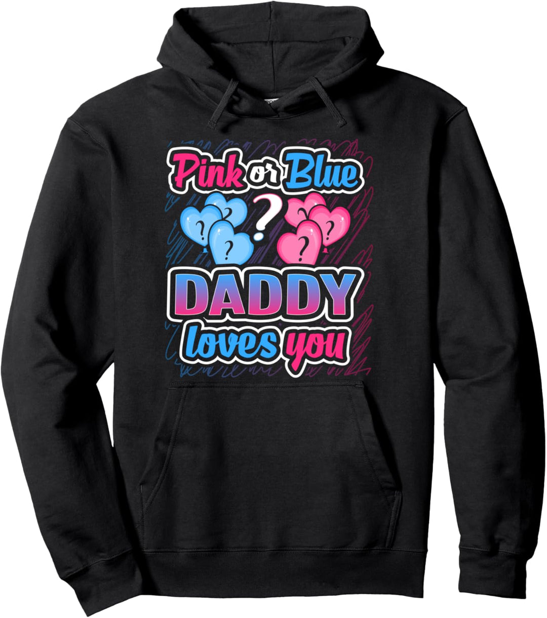 Rosa oder Blau Daddy Loves You Gender Reveal Baby Party Geschenk Pullover Hoodie