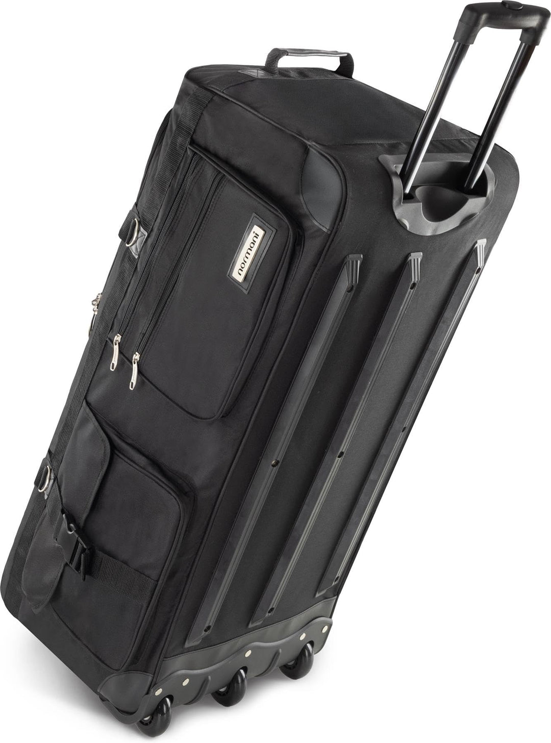 normani Jumbo Reisetasche XXL Trolly mit Rollen aus robustem Material Farbe Schwarz / 120 Liter Schw