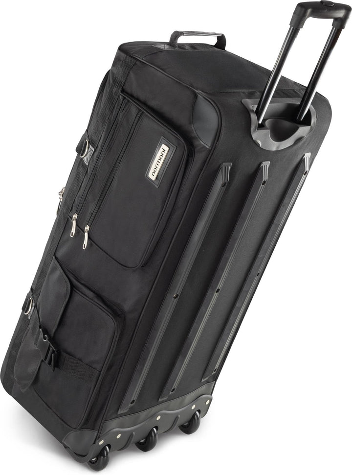 normani Jumbo Reisetasche XXL Trolly mit Rollen aus robustem Material Farbe Schwarz / 120 Liter Schw