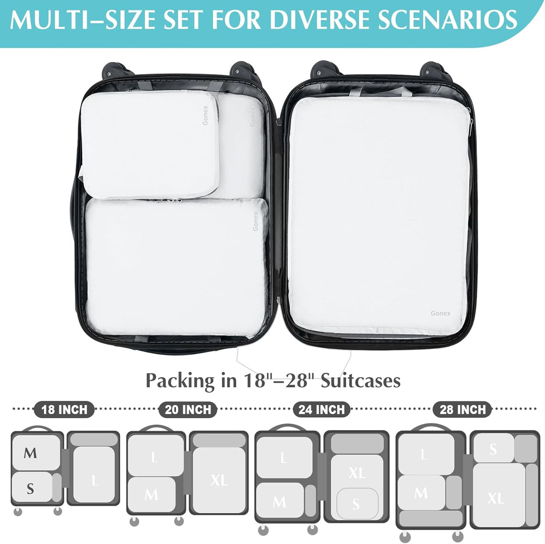 Gonex Compression Packing Cubes 4er Set, Gonex Kleidertaschen 4-teilig Verpackungswürfel, Kleidertas
