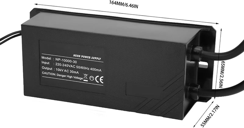 NP-10000-30 Neontransformator, 10KV 30mA Neonlichtschild Elektronisches Transformator-Netzteil für L