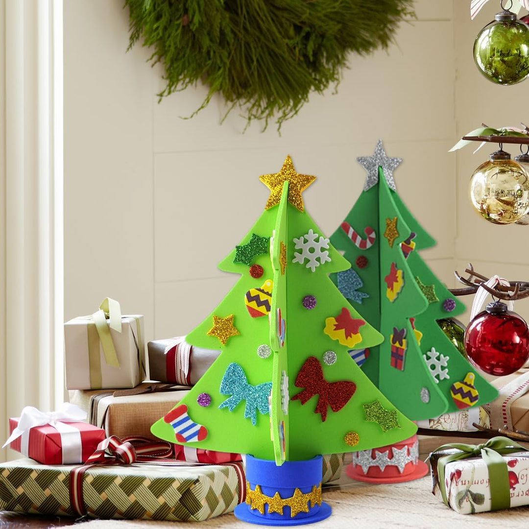 6 Stück Weihnachtsbaum Bastelset, Weihnachtsdeko Basteln Kinder, Kreative Bastelset Weihnachten Kind