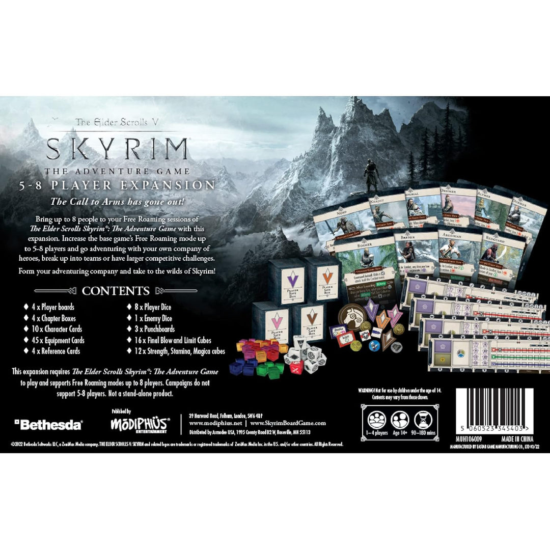 Skyrim Abenteuer-Brettspiel: 5–8 Spieler-Erweiterung 2. Expansion a) Skyrim Adventure: Erweiterung f