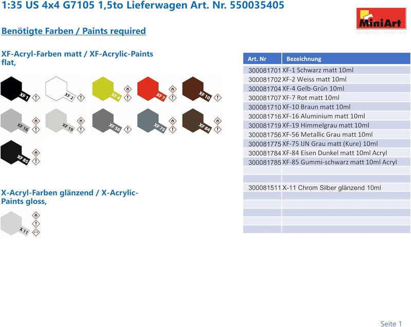 Mini Art 35405 1:35 US 4x4 G7105 1,5to Lieferwagen-originalgetreue Nachbildung, Modellbau, Plastik B